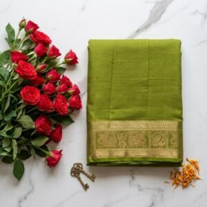Plain tusser silk sarees